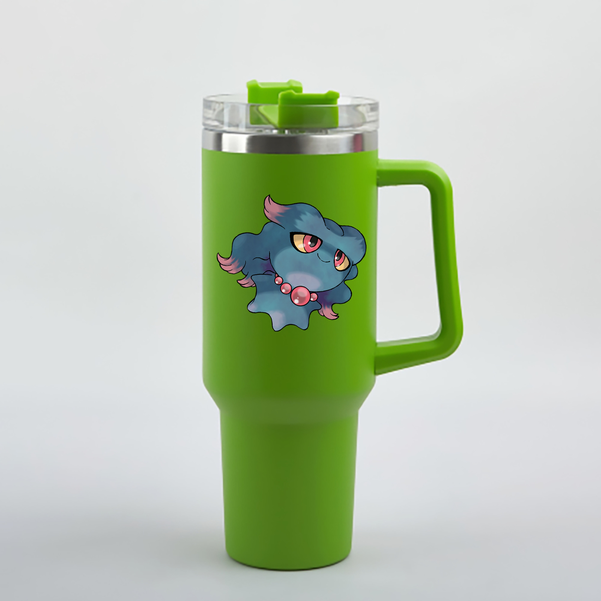 （画像用） ポケットモンスター Pokémon 1200mL車用タンブラー - クリスタルステッカー（プラスチックストロー付き）